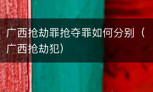 广西抢劫罪抢夺罪如何分别（广西抢劫犯）