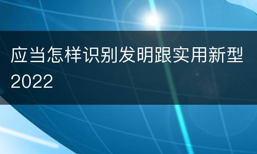 应当怎样识别发明跟实用新型2022