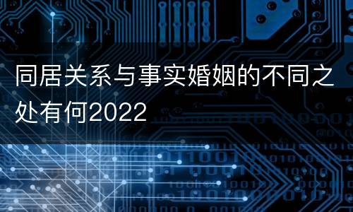 同居关系与事实婚姻的不同之处有何2022