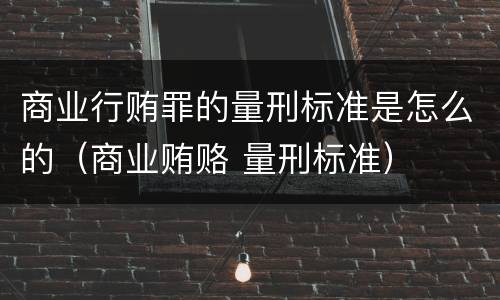 商业行贿罪的量刑标准是怎么的（商业贿赂 量刑标准）