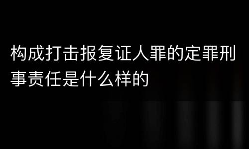 构成打击报复证人罪的定罪刑事责任是什么样的