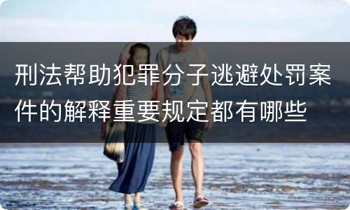 刑法帮助犯罪分子逃避处罚案件的解释重要规定都有哪些