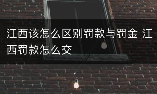 江西该怎么区别罚款与罚金 江西罚款怎么交
