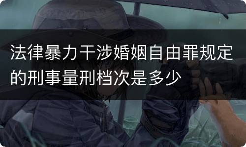 法律暴力干涉婚姻自由罪规定的刑事量刑档次是多少