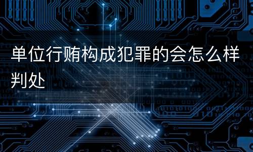 单位行贿构成犯罪的会怎么样判处