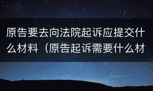 原告要去向法院起诉应提交什么材料（原告起诉需要什么材料）