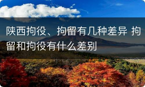 陕西拘役、拘留有几种差异 拘留和拘役有什么差别