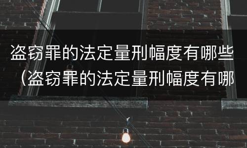 盗窃罪的法定量刑幅度有哪些（盗窃罪的法定量刑幅度有哪些规定）