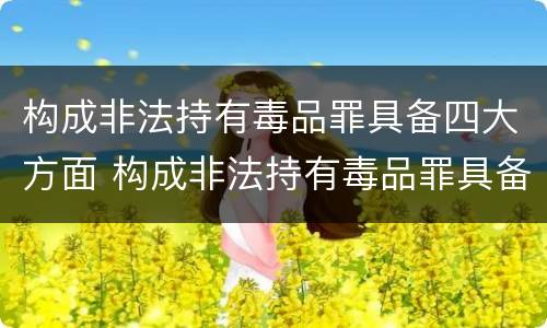 构成非法持有毒品罪具备四大方面 构成非法持有毒品罪具备四大方面的条件