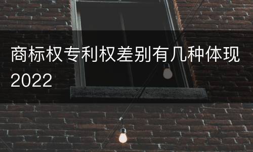 商标权专利权差别有几种体现2022