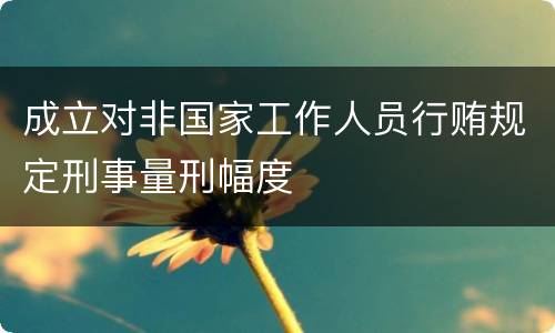 成立对非国家工作人员行贿规定刑事量刑幅度