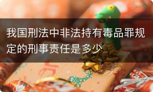 我国刑法中非法持有毒品罪规定的刑事责任是多少