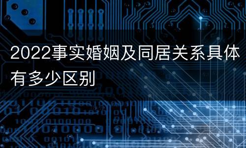 2022事实婚姻及同居关系具体有多少区别