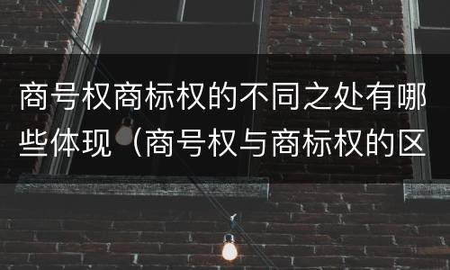 商号权商标权的不同之处有哪些体现（商号权与商标权的区别）