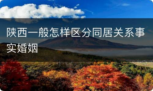 陕西一般怎样区分同居关系事实婚姻