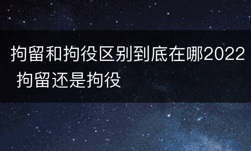 拘留和拘役区别到底在哪2022 拘留还是拘役