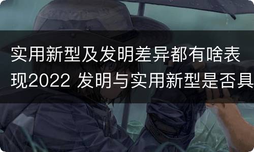 实用新型及发明差异都有啥表现2022 发明与实用新型是否具有实用性