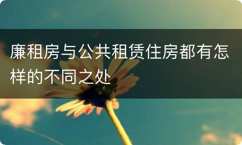 廉租房与公共租赁住房都有怎样的不同之处