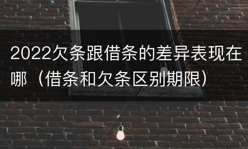 2022欠条跟借条的差异表现在哪（借条和欠条区别期限）