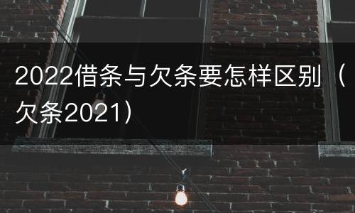 2022借条与欠条要怎样区别（欠条2021）
