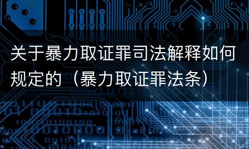 关于暴力取证罪司法解释如何规定的（暴力取证罪法条）