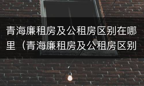 青海廉租房及公租房区别在哪里（青海廉租房及公租房区别在哪里呢）