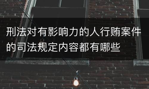 刑法对有影响力的人行贿案件的司法规定内容都有哪些