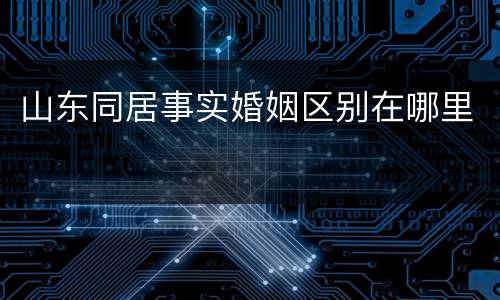 山东同居事实婚姻区别在哪里