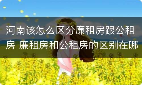 河南该怎么区分廉租房跟公租房 廉租房和公租房的区别在哪里