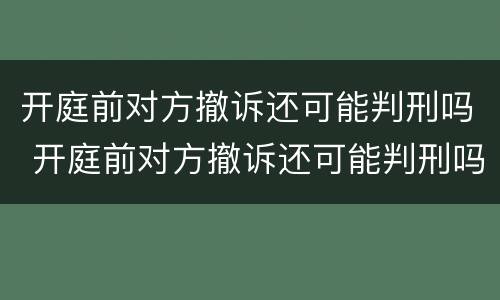 开庭前对方撤诉还可能判刑吗 开庭前对方撤诉还可能判刑吗怎么办