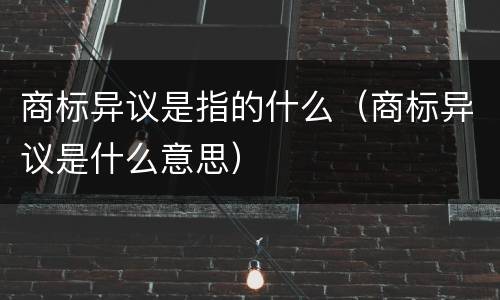 商标异议是指的什么（商标异议是什么意思）