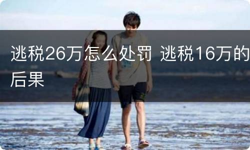 逃税26万怎么处罚 逃税16万的后果