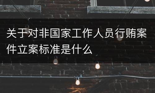 关于对非国家工作人员行贿案件立案标准是什么