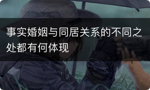 事实婚姻与同居关系的不同之处都有何体现