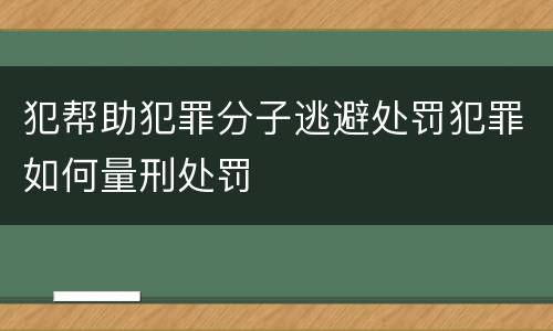 犯帮助犯罪分子逃避处罚犯罪如何量刑处罚