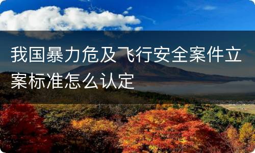 我国暴力危及飞行安全案件立案标准怎么认定