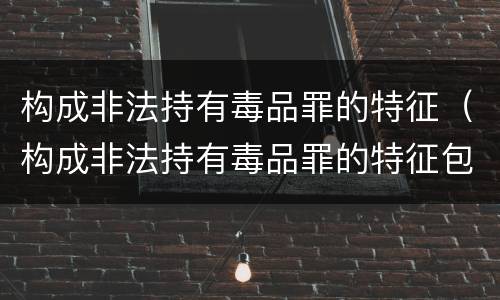 构成非法持有毒品罪的特征（构成非法持有毒品罪的特征包括）