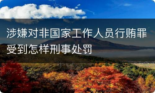 涉嫌对非国家工作人员行贿罪受到怎样刑事处罚