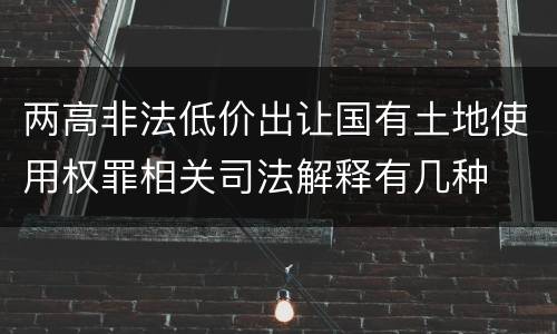 两高非法低价出让国有土地使用权罪相关司法解释有几种