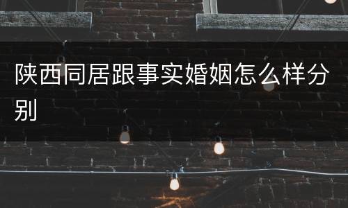 陕西同居跟事实婚姻怎么样分别