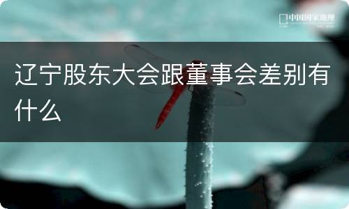 辽宁股东大会跟董事会差别有什么
