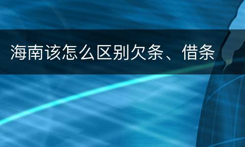 海南该怎么区别欠条、借条