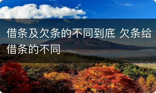 借条及欠条的不同到底 欠条给借条的不同