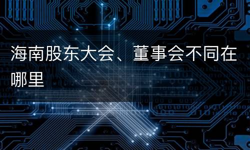 海南股东大会、董事会不同在哪里