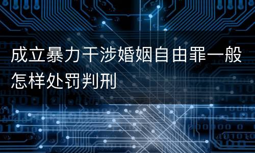成立暴力干涉婚姻自由罪一般怎样处罚判刑