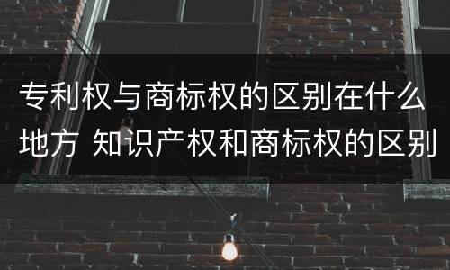 专利权与商标权的区别在什么地方 知识产权和商标权的区别