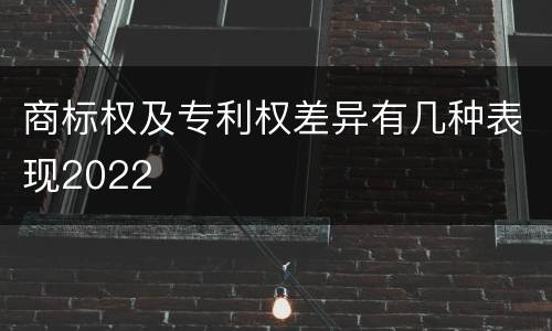 商标权及专利权差异有几种表现2022