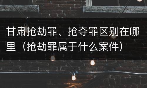 甘肃抢劫罪、抢夺罪区别在哪里（抢劫罪属于什么案件）