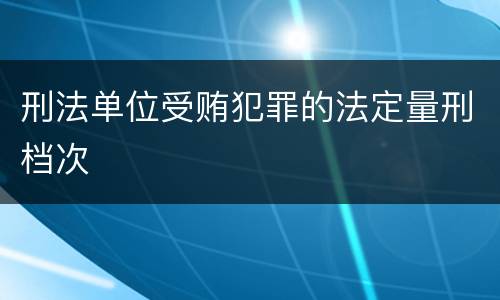 刑法单位受贿犯罪的法定量刑档次