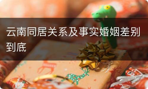云南同居关系及事实婚姻差别到底